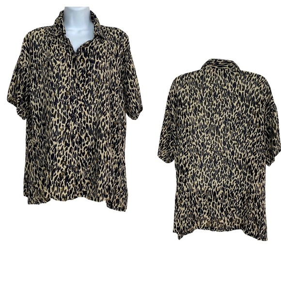 Maxi Tank Sleeveless Dress Set Large Matching Over-Blouse Brown Cheetah Mob Wife - Picture 5 of 15